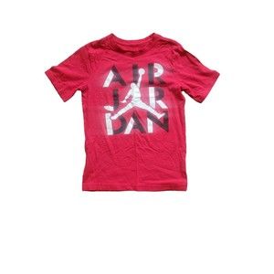 Air Jordan Mens Red T-Shirt Graphic Jumpman Spellout Pullover Short Sleeve Sz L